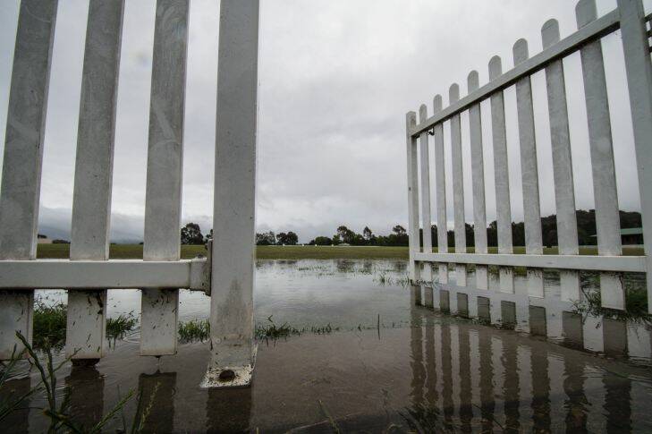 Saturday's cricket match between Tuggeranong Valley cricket club and Goulburn was washed out. Photo: Sitthixay Ditthavong
