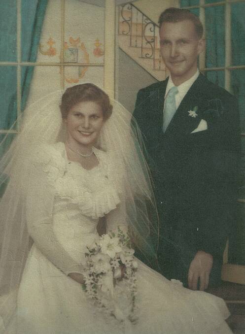 John and Daphne Day at their wedding on April 23, 1955.