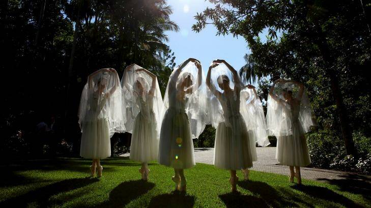 Dancers from the Australian Ballet dance 'Giselle' in Brisbane's Botanic Gardens. Photo: Michelle Smith