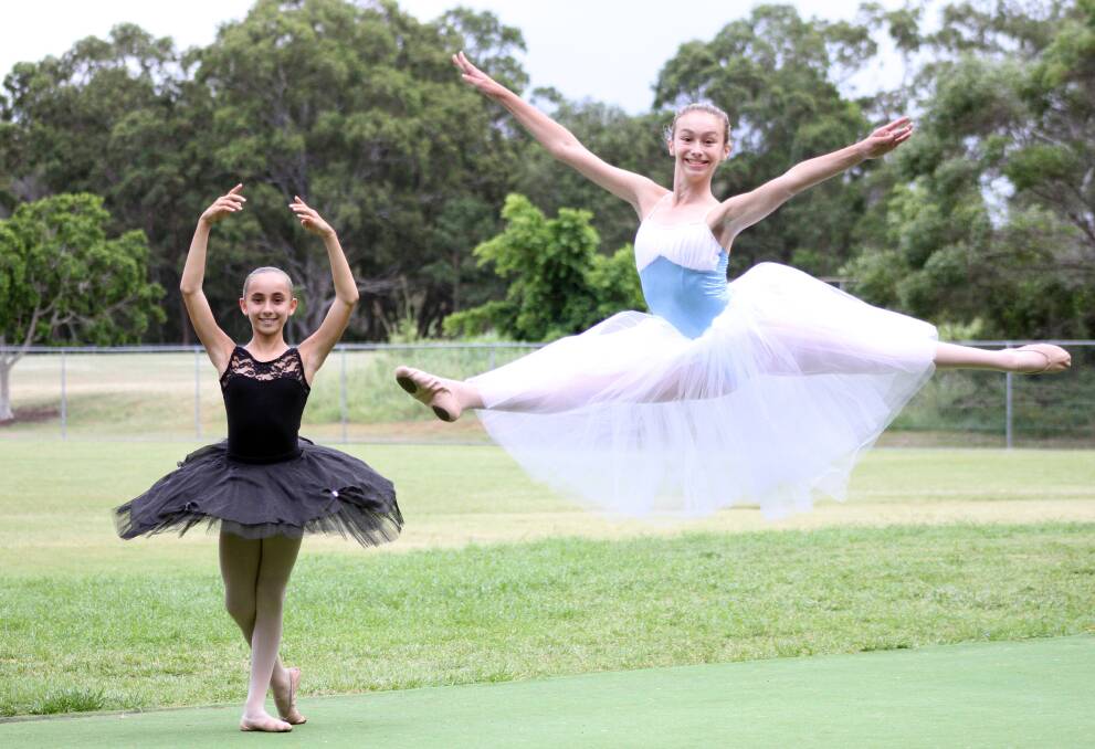 Redlands College dance students Lara Addley, year 5, and Elle Wood, year 8, have been enjoying the school s new dance program.  
Photo by Chris McCormack