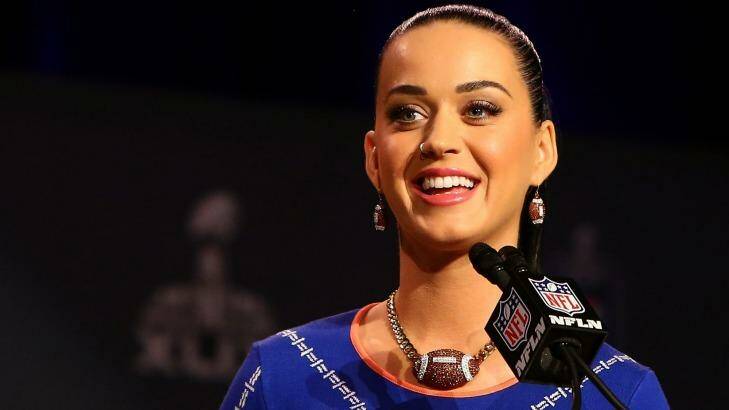 PHOENIX, AZ - JANUARY 29: Singer Katy Perry speaks during the Pepsi Super Bowl XLIV Halftime Show Press Conference at the Phoenix Convention Center on January 29, 2015 in Phoenix, Arizona.   Mike Lawrie/Getty Images/AFP Photo: Mike Lawrie