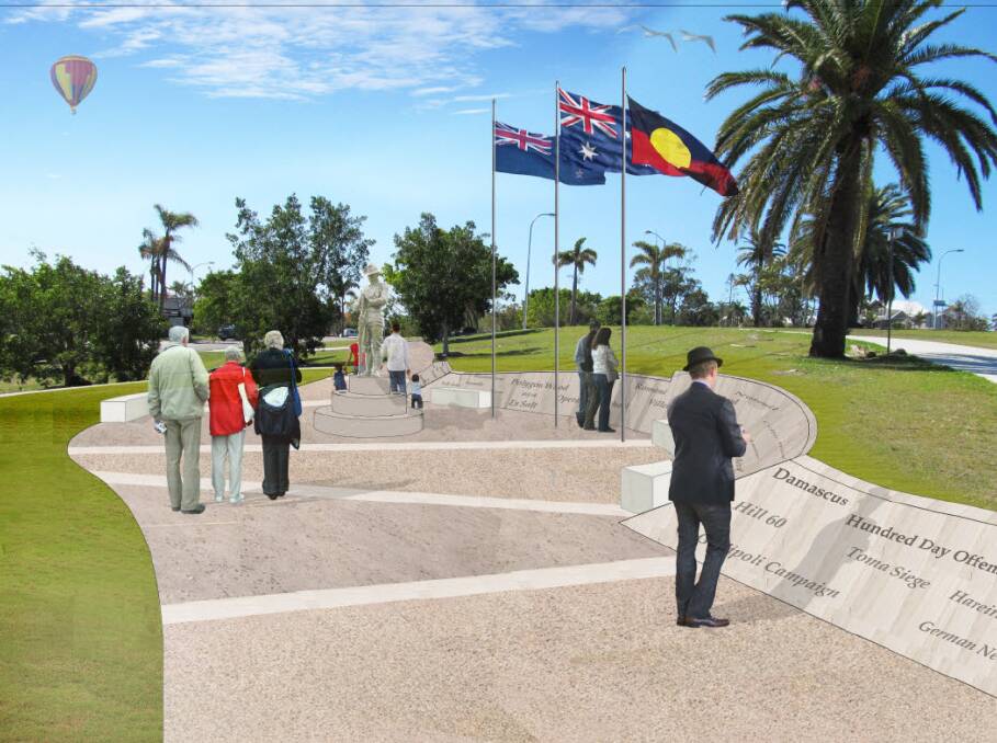 An artist s impression of the Anzac memorial planned for Cleveland s Kinsail Court Park, across the road from Redlands RSL.