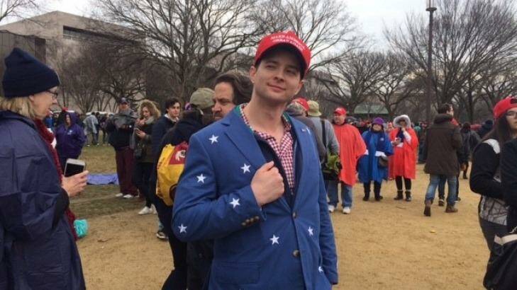 Evan Matheson dressed for the occasion at Donald Trump's inauguration.  Photo: Josephine Tovey