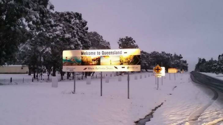 Eight centimetres of snow has fallen in some parts of Queensland. Photo: Higgins storm chasing