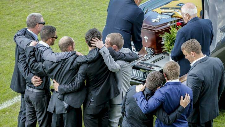 Team mates and family members remembered the footballer.  Photo: Glenn Hunt