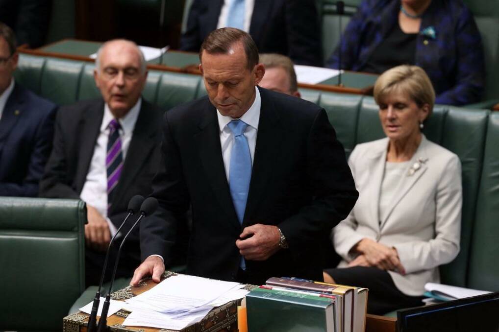 Prime Minister Tony Abbott speaks on the search for flight MH370 on Thursday.  Photo: Andrew Meares