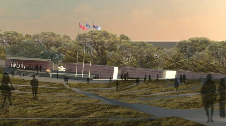 Artist's impression of the proposed memorial and how it is now.