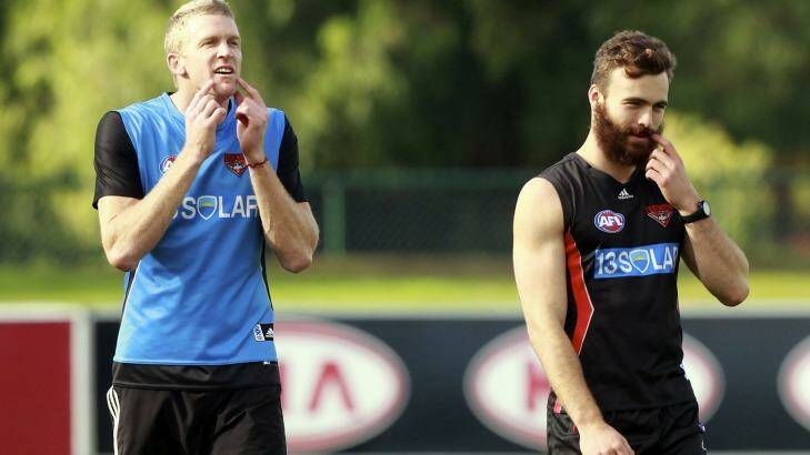 Hal Hunter at Essendon training in 2012. Photo: Paul Rovere
