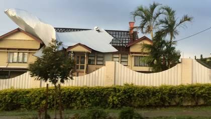 A roof has been torn off a home in Annerley Road. Photo: Amy Driscoll