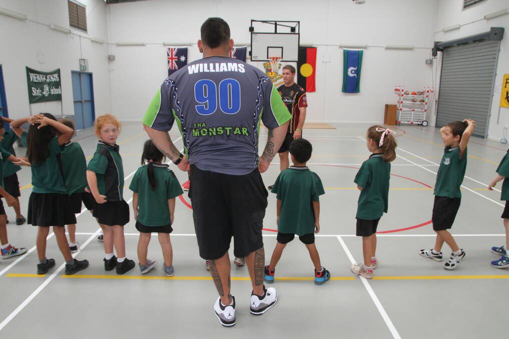  March 12 - 'Tha Monster' Jesse Williams visited Vienna Woods State School advocating the " Deadly Choices" message.
Photo by Chris McCormack