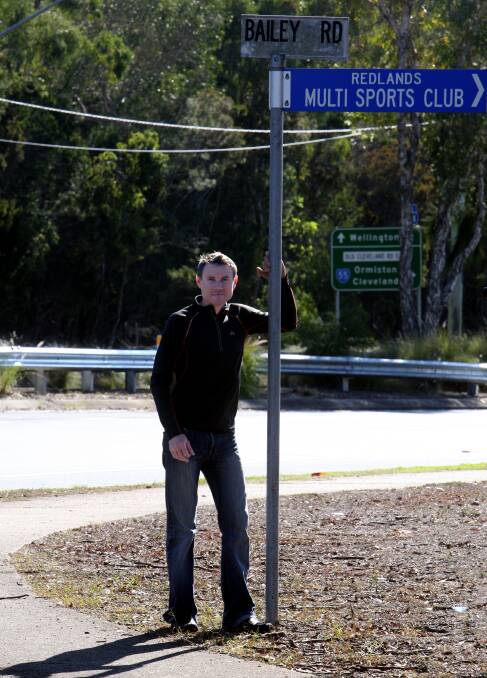 Bowm,an MP Andrew Laming at Bailey Road where traffic lights will be installed using federal Black Spot Funding. 