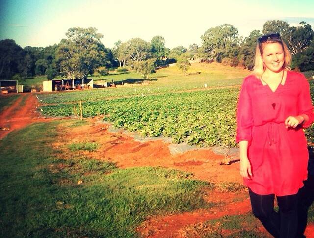 Georgia Barnes at one of her favourite Wellington Point strawberry farms.