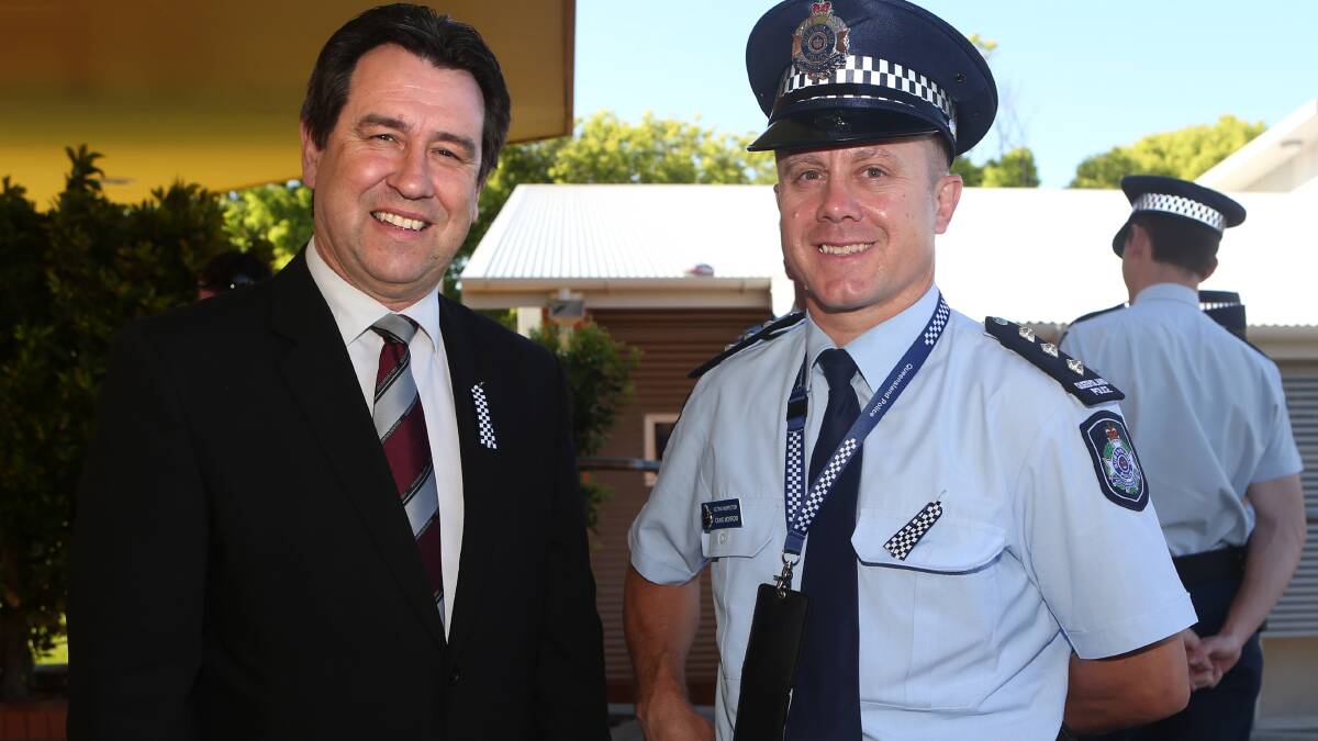 Cleveland MP Mark Robinson with Acting Inspector Craig Morrow at the National Police Remembrance Day service in Cleveland. PHOTO: Stephen Archer