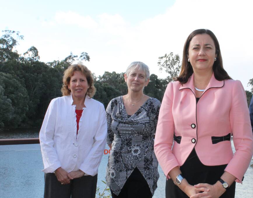 Opposition Leader Annastacia Palaszczuk, left, with her two ALP candidates, Cleveland's Tracey Huges and Redlands Deb Kellie, when she was in Redlands in August. PHOTO: Judith Kerr 
