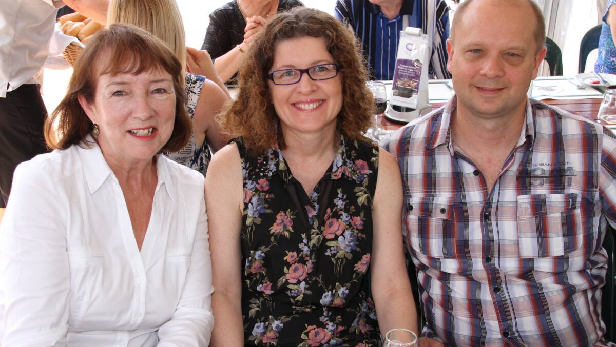 Helen McIntyre, Wynnum, Jill and Jason Le Gros, of Wellington Point at the book launch. PHOTO: Chris McCormack