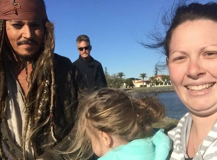 Alex Hills mum Kaylynn Ludwig was one of the first to meet Depp early Tuesday morning. It was so early she didn't have time to change out of her pyjamas.