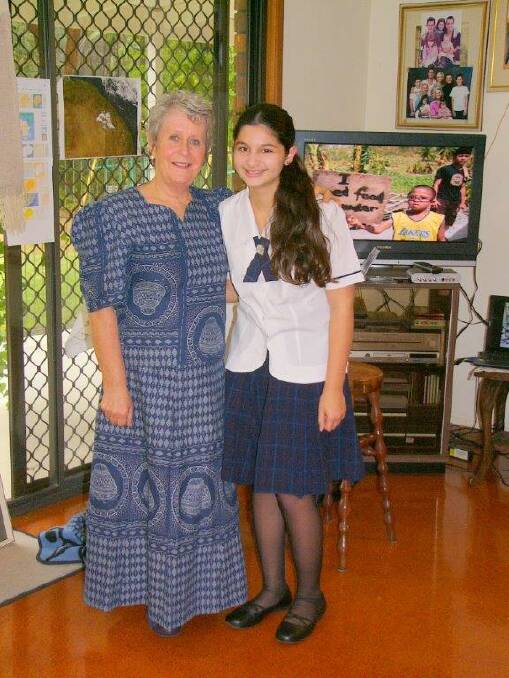 Charli Martin with guest speaker Gillian McCartney who explained about life in Rwanda. 