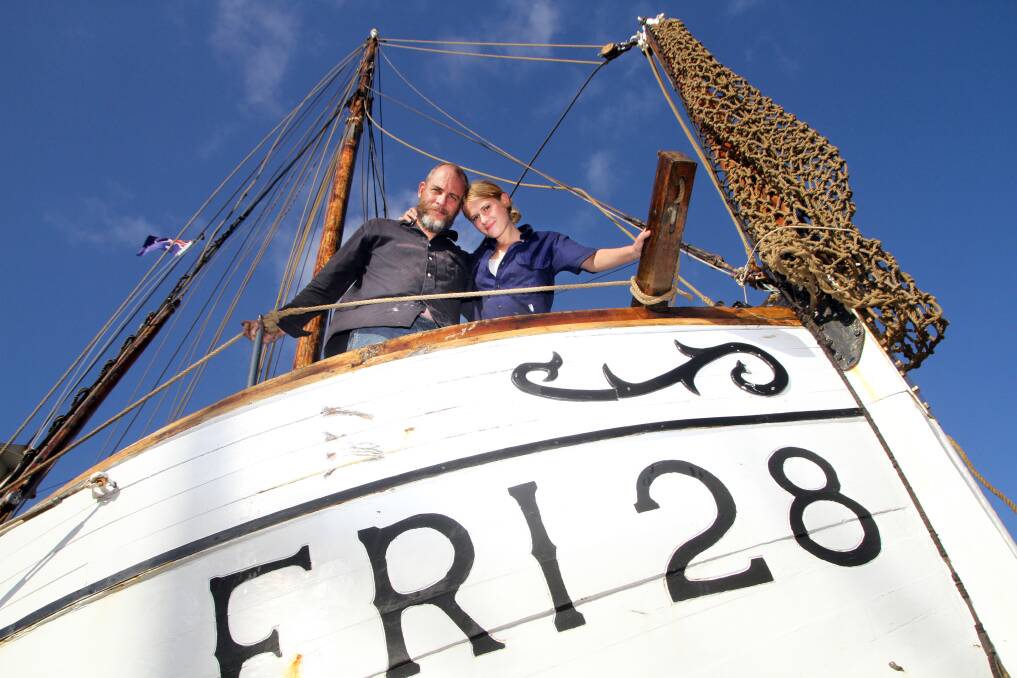 March 17 - Garth Hamilton of Sydney and Bec Adams of Bath, England will sail the 1937 built North Sea ship "Grete" to Papua New Guinea after restoring it at Pelican Slipway, Redland Bay.
Photo by Chris McCormack