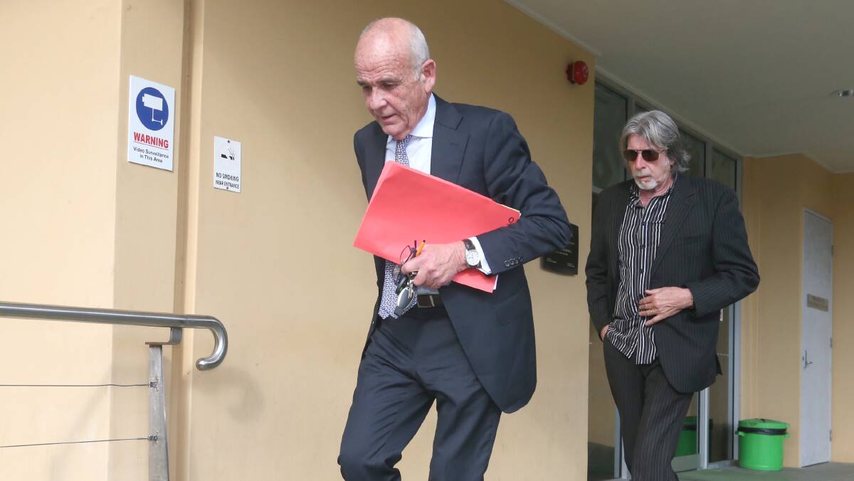 Defence lawyer David Spiro with Patrick McCann, father of Patrick Ryan McCann,  who was refused bail after fronting Wynnum Magistrates Court facing 35 drug charges, including trafficking. PHOTO: Stephen Archer