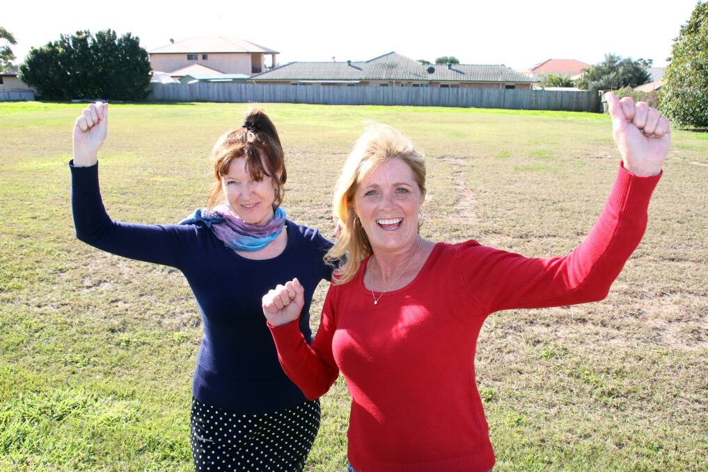 Redland Bay residents Glenda Chapman, left, with Rebecca Heard at the Government Road site, PHOTO: Chris McCormack