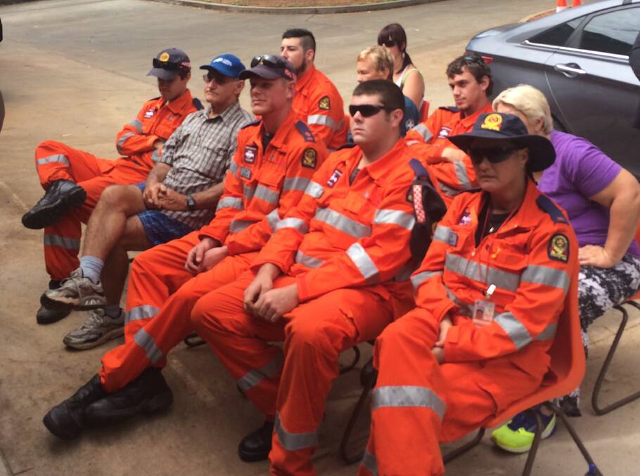 Some of the SES volunteers at the opening of the shed. They have given their time freely to help out in during disasters on the islands. PHOTO: Judith Kerr 