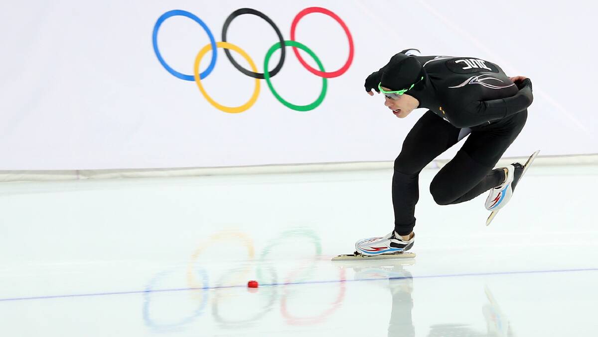 Brian Hansen of the United States competes during the Men's 1000m Speed Skating event during day 5 of the Sochi 2014 Winter Olympics at at Adler Arena Skating Center on February 12, 2014 in Sochi, Russia. Photo: GETTY IMAGES