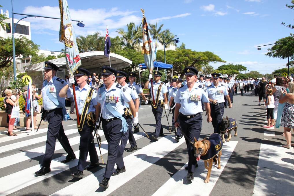 RAAF Freedom of Entry to Redland City: The parade marches through Cleveland to Redlands RSL. Photo by Chris McCormack