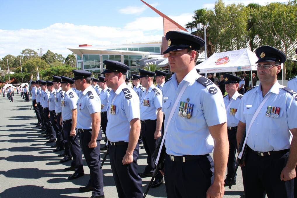 RAAF Freedom of Entry to Redland City: 95 Wing forms up outside RPAC. Photo by Chris McCormack