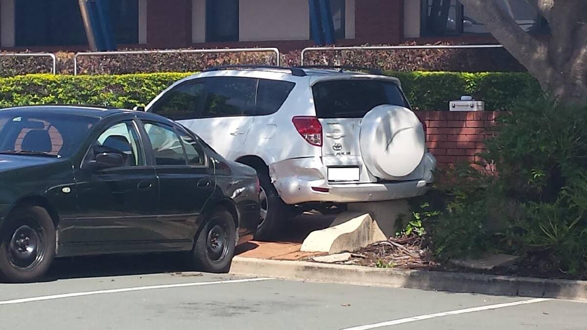 Police are investigating the cause of this crash outside Cleveland Police Station on Thursday. Photo by Stephen Jeffery.