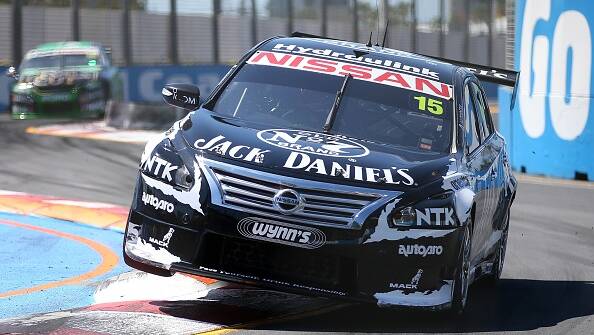 David Russell drives the #15 Jack Daniel's Racing Nissan during practice for the Gold Coast 600, which is round 12 of the V8 Supercars Championship Series at the Surfers Paradise Street Circuit . (Photo by Chris Hyde/Getty Images)