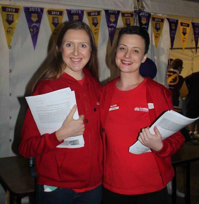 SURVEY: Griffith University researchers Elizabeth Eldridge and Dr Melissa Legg are hoping more volunteers take part in the Relay for Life study. Photo: Georgina Bayly