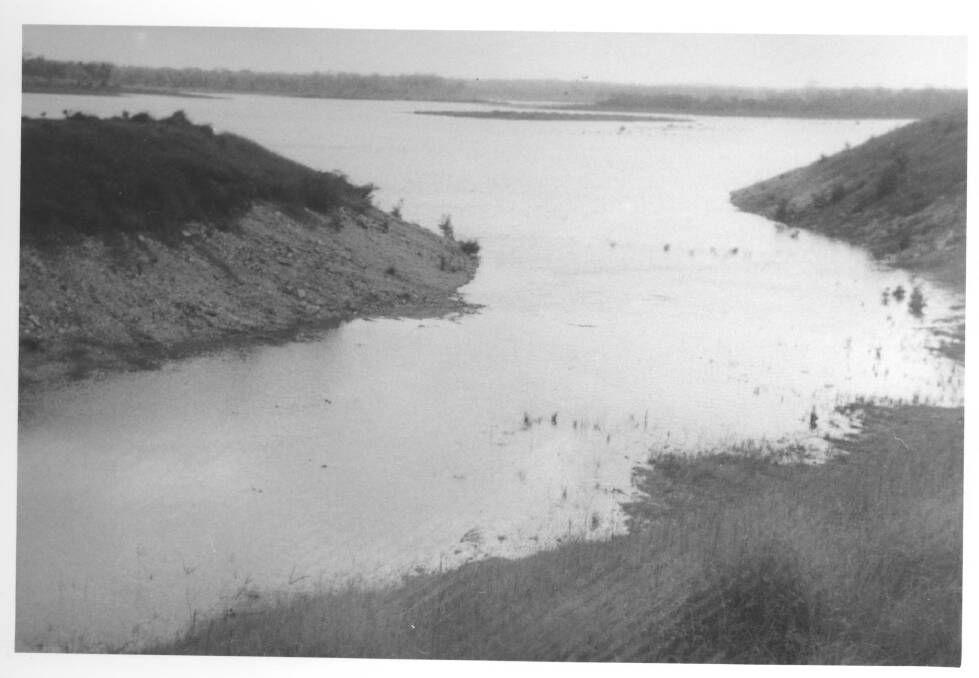 The dam starting to fill in 1969.