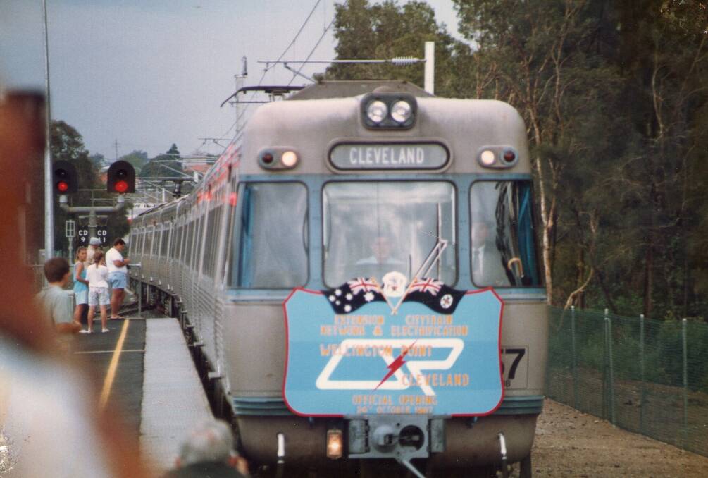 LOOKING BACK: The first train pulls into Cleveland station after the line reopened on October 24, 1987.