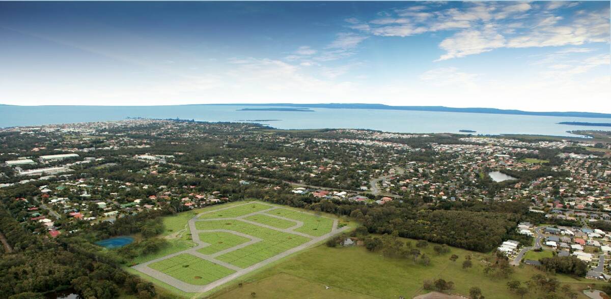 An aerial view of Ausbuild's Kinross Estate, at Thornlands, where 49 houses will be built in stage one of four.