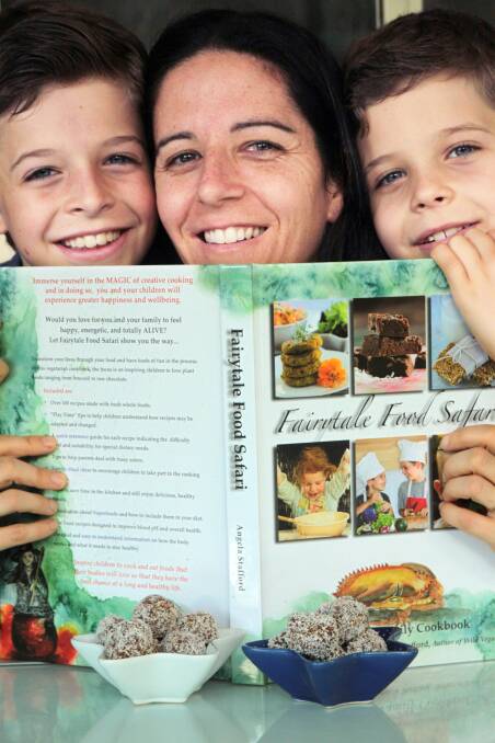 'Fairytale Food Safari' author Angela Stafford with sons Ethan, 10 and Ryan, 7.Photo by Chris McCormack