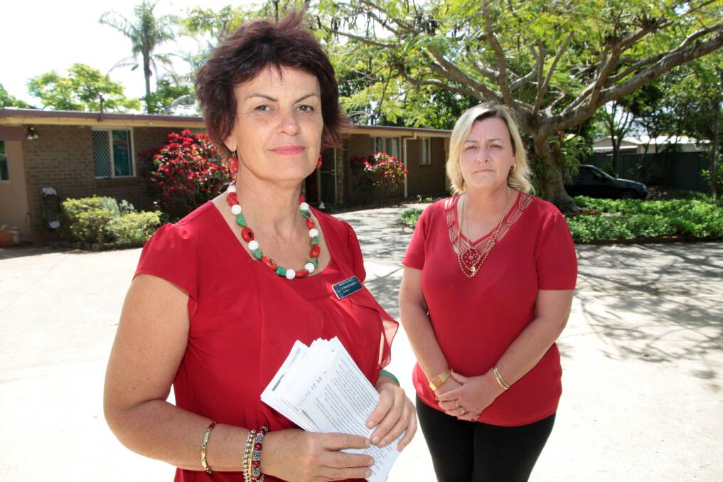 Redland City councillor Wendy Boglary and Breaking Through Transitional Services CEO Yvonne Murray outside the Ormiston residence, which is home to ex-prisoners.Photo by Chris McCormack