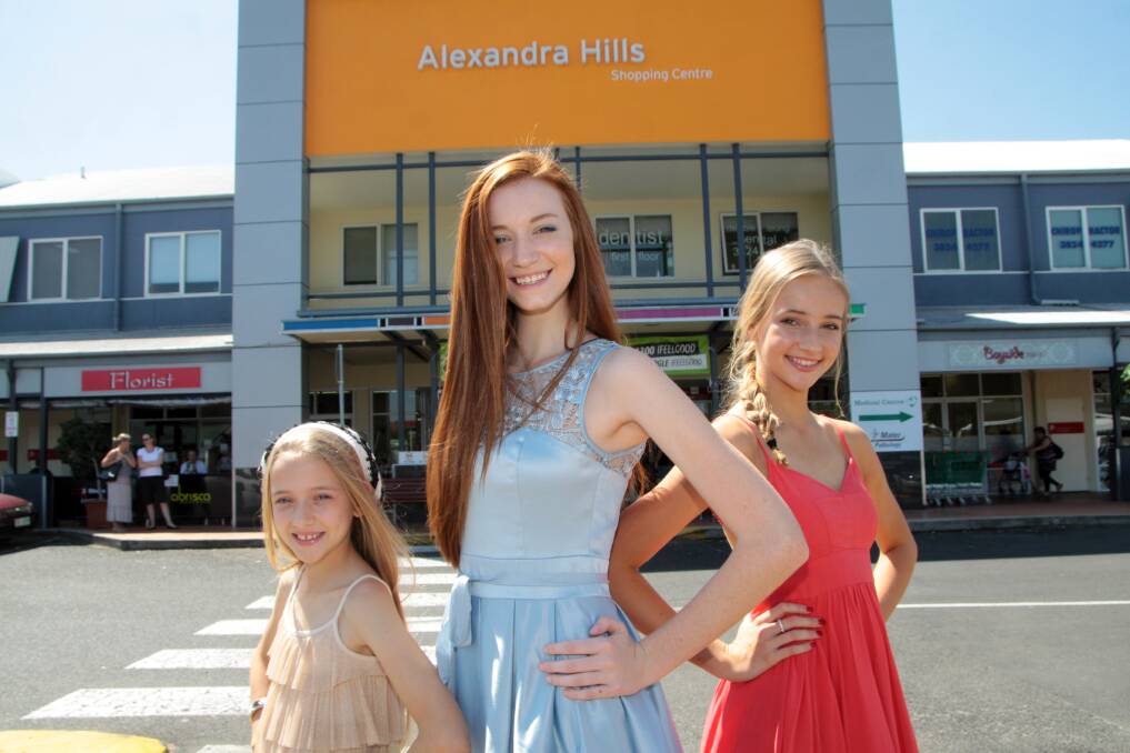 SEPTEMBER: Georgia Howe, 11, Emmy Tyrie, 15 and Teagan Parker, 14 all won at the Tamblyn Models International Young Model 2013 competition. Emmy won the Tamblyn Models International Young Model for 2013. Photo by Chris McCormack