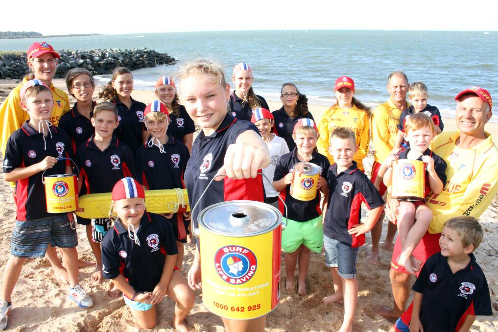 NOVEMBER: Point Lookout Surf Lifesaving Club Nipper captain Lana Burke (front) with her fellow nippers and members gearing up for the Surf Safe Appeal. Photo by Chris McCormack