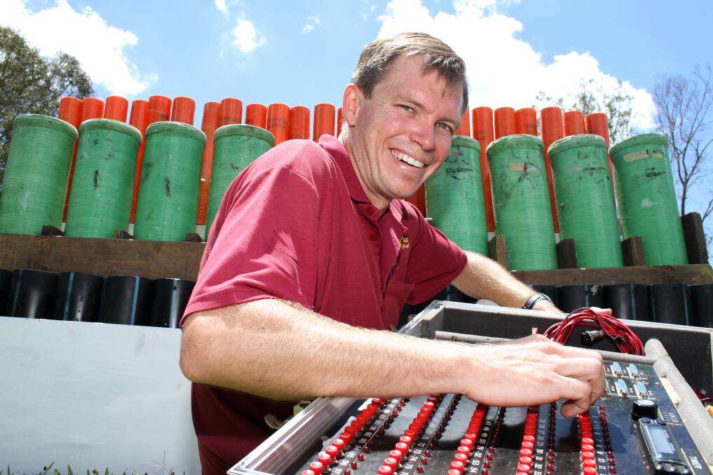NOVEMBER: Clinton Swanson of Mr Fireworks International is primed to set the night alive at Christmas. Photo by Chris McCormack