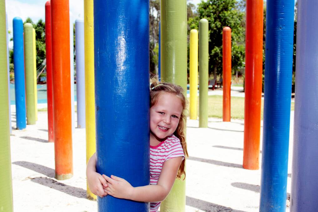 OCTOBER: Capalaba Regional Park - Olivia Gordon, 4 of Manly enjoys the colorful playground. Photo by Chris McCormack