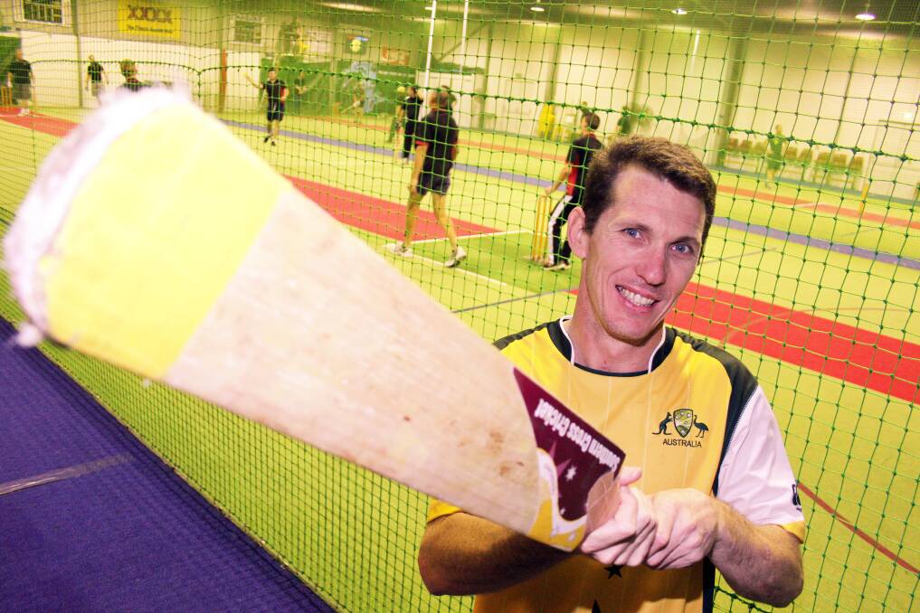 DECEMBER: Mark Hines played for Australia in the over 35's indoor cricket team. Photo by Chris McCormack