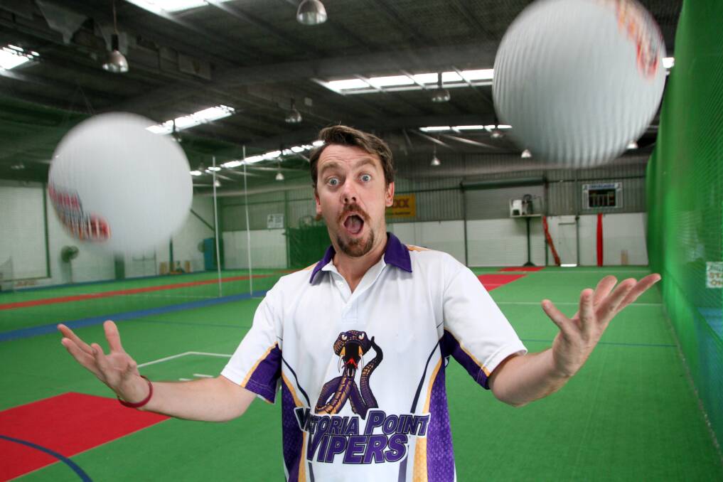 NOVEMBER: Stephen Mogg -  Managing Director of Victoria Point Indoor Sports promotes the dodgeball starting soon. Photo by Chris McCormack