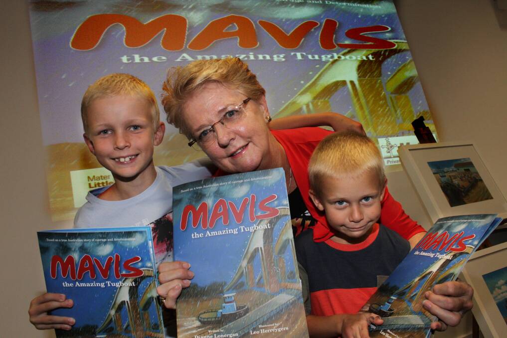 DECEMBER: Mavis the Amazing Tugboat book launch at Mater Medical Centre - Author Dianne Lonergan with her grandsons Matthew, 8 and Liam Forsyth, 5. Photo by Chris McCormack