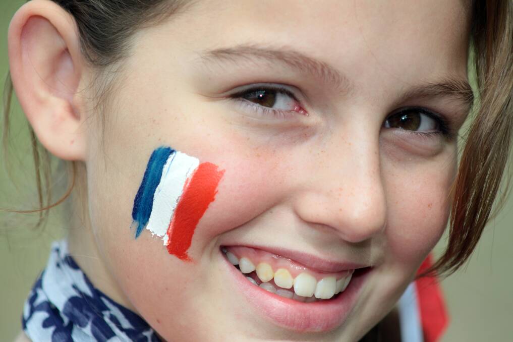 JULY: Bastille Day - Bay View State School year 5 student Claudia-Rose Pekalski, 11 displays the French colours. Photo by Chris McCormack