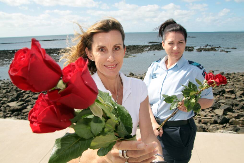 SEPTEMBER: Roses in the Ocean founder Bronwen Edwards with Sergeant Janelle Andrews. A suicide bereavement event will be held on September 8. Photo by Chris McCormack