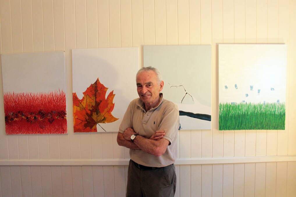 JULY: Rod Imer with some of his paintings that will be exhibited at Yurara. Photo by Chris McCormack