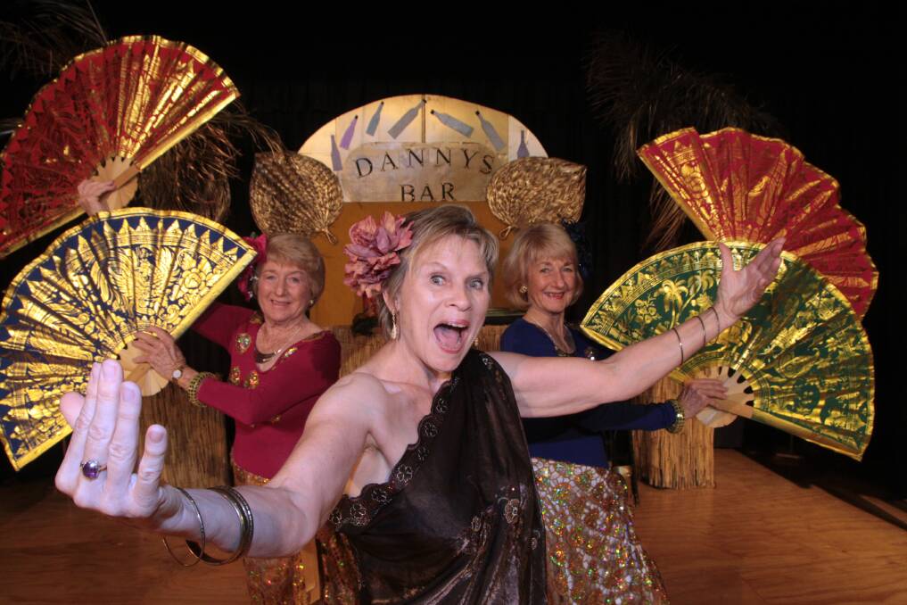 SEPTEMBER: The Bali Hai dancers from left - Shirley Hateley, Sandra Longshaw and Dawn Warburton in the Donald Simpson Theatricals production "Summer Holiday". Photo by Chris McCormack