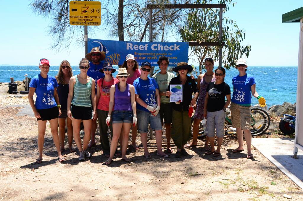 Reef Check volunteers hauled 15kg of rubbish from waters off Amity Point on Saturday.