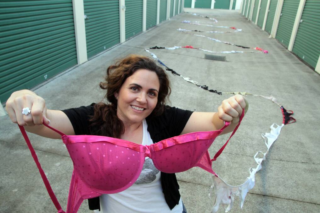 MAY: Caryn Gorrie of Redland Bay is organising to break the record of the longest bra chain in the world. Photo by Chris McCormack