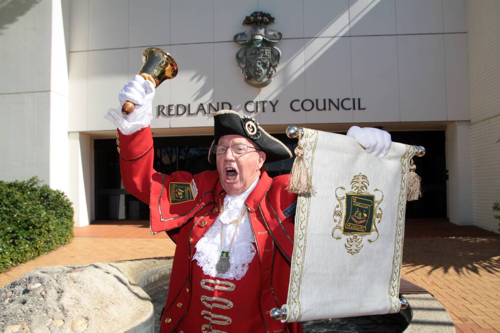 JULY: Redland City Town Crier Max Bissett heralds the birth of the royal baby. Photo by Chris McCormack